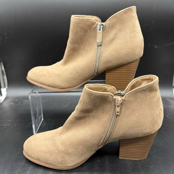 Style & Co. Womens Size 10 Masrinaa Tan Ankle Booties Heels F0187 - Picture 2 of 7